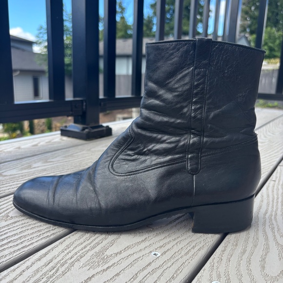 Bally Continental Switzerland Black Leather Casual Zip Ankle Boot Men's Size 9 M - Picture 4 of 11